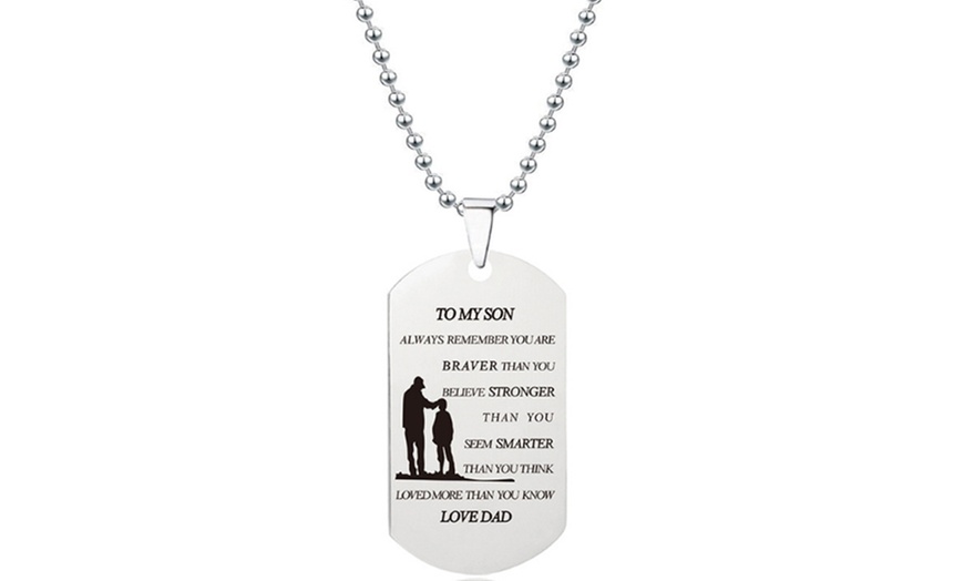 Image 7: Parent to Child Engraved Tag Necklace