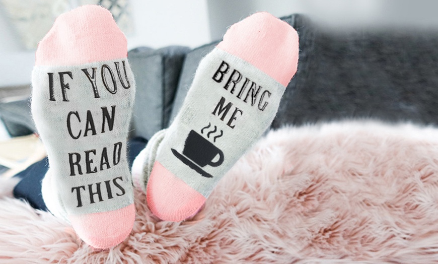 Image 1: Bring Me Tea/Coffee Socks