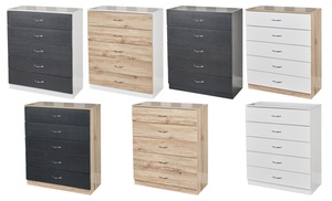 Five-Drawer Wooden Bedroom Chest Cabinet