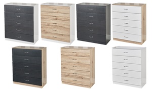 Five-Drawer Wooden Bedroom Chest Cabinet