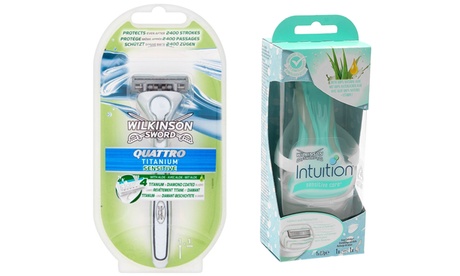 Set da 3 rasoi Wilkinson disponibili in 2 modelli per uomo e donna