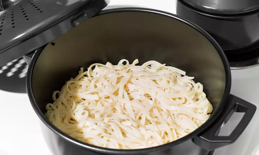 Non-Stick 6 Qt. and 2 Qt. Stock Pot or Pasta Cooker with Strainer Lid - Second Medium