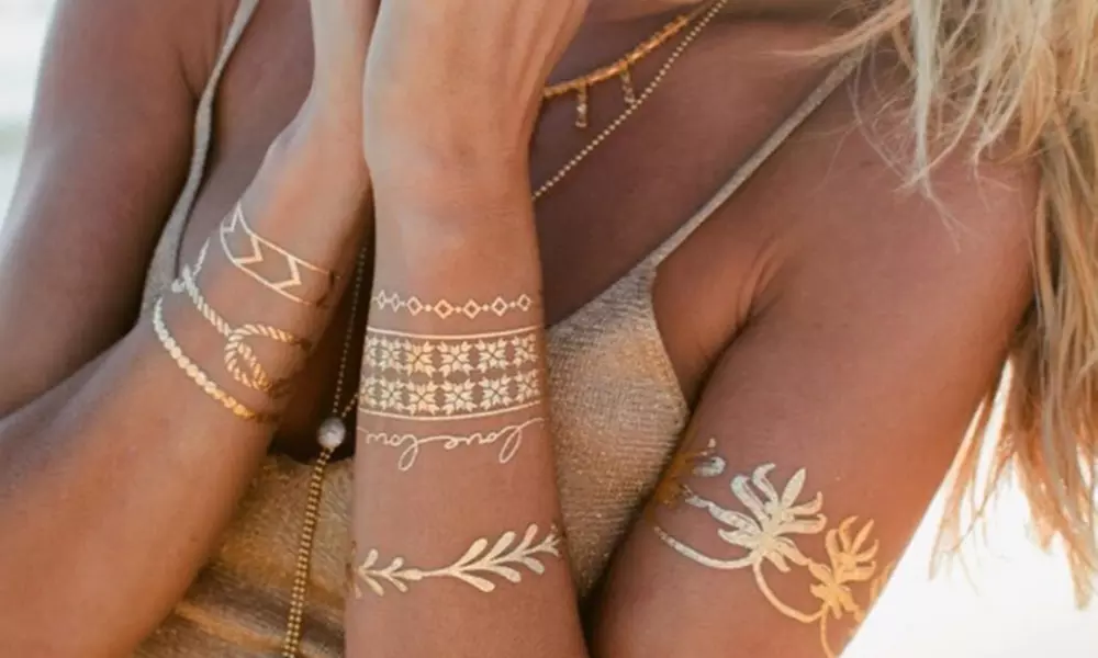 Waterproof Temporary Metallic Sticker Tattoo (8-Pack) - Primary Image