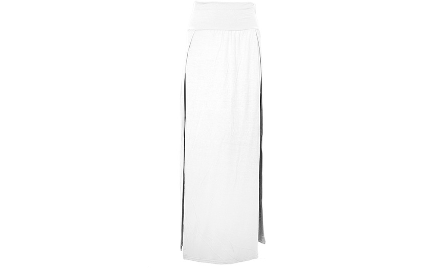 Image 9: High-Waisted Double Split Skirt