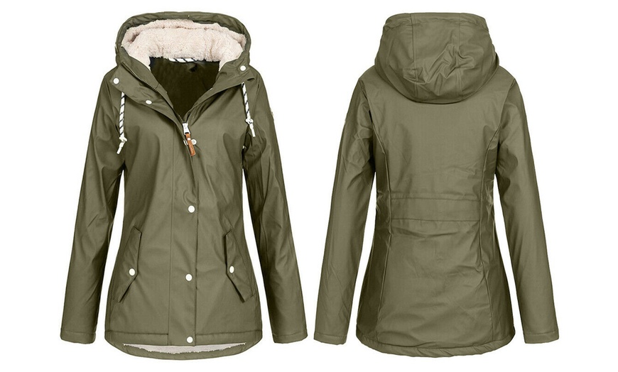 Image 4: Fleece-Lined Raincoat