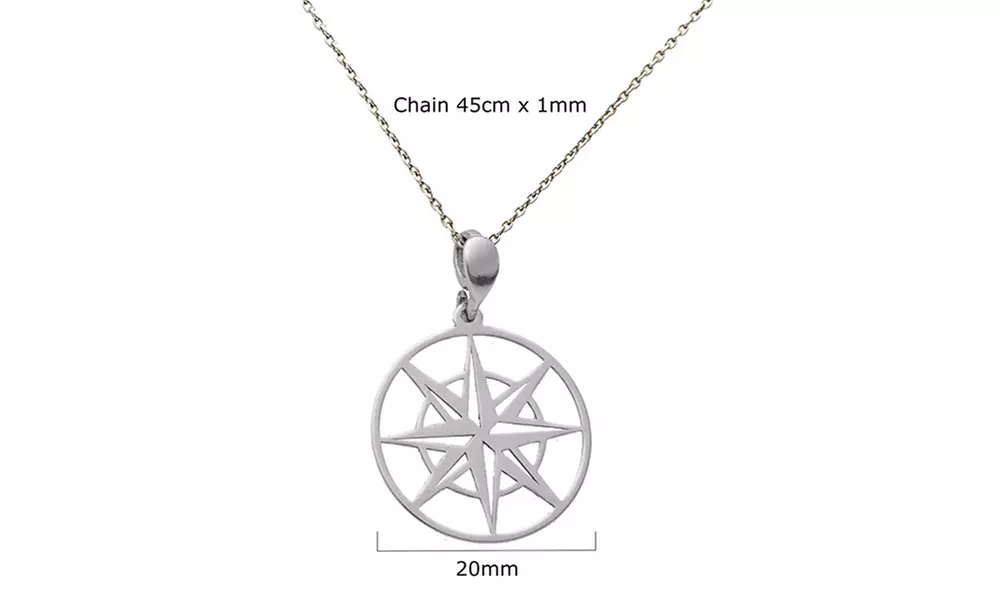 Collier "étoile des vents" en argent .925