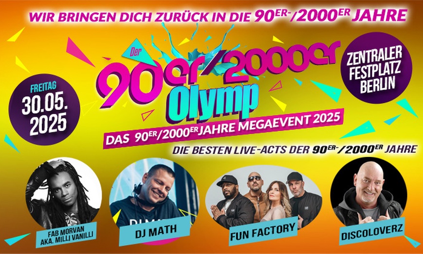 Image 3: 90er / 2000er Olymp 2025: Bis zu 10 Tickets am Fr. 30.05.25 um 18 Uhr