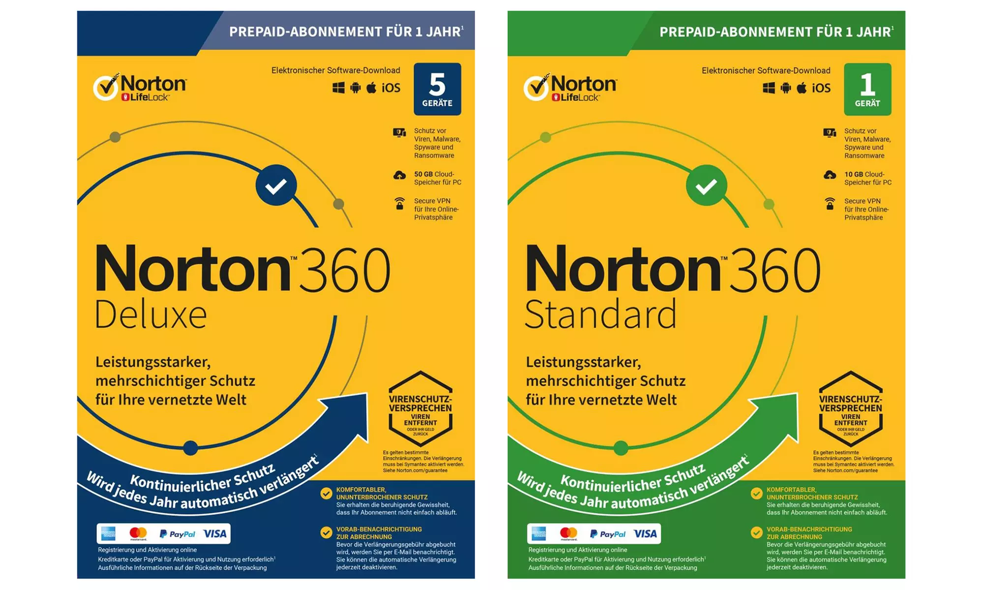 Norton 360 antivirus software voor 1 of 5 apparaten voor een jaar, voor Windows of Mac - Primary Image