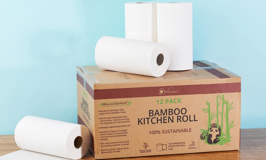 Image 3: 12 Rolls of Bamboo Kitchen Towels