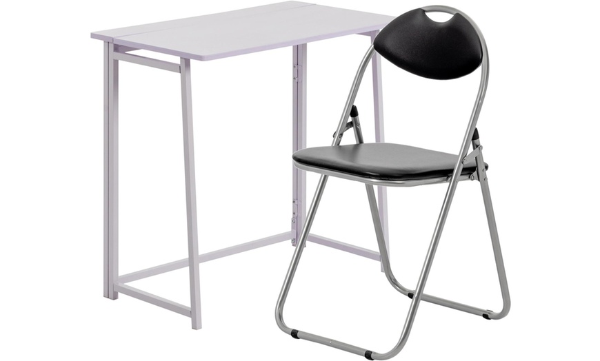 Image 4: Deluxe Folding Desk and Chair Set