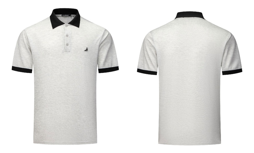 Image 4: Men's Contrast Collar Polo Shirt