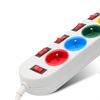 Image 5: Two-Pack of Five-Socket Power Strip with Individual Switches 3680W Max