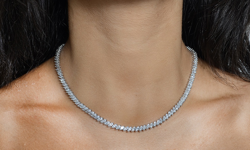 marquise diamond tennis necklace