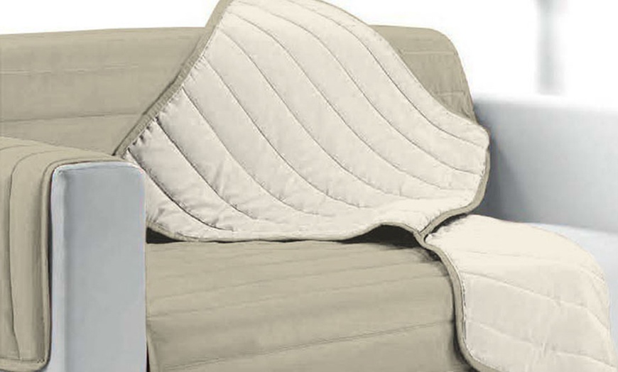 Image 12: Quilted Sofa Cover