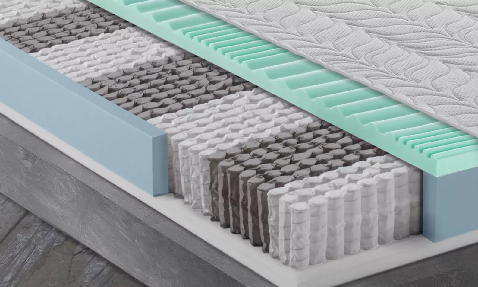 Mentor Memory-Schaum- und Taschenfedern-Matratze mit 7 Zonen in der Größe nach Wahl, inkl. Versand - Second Medium