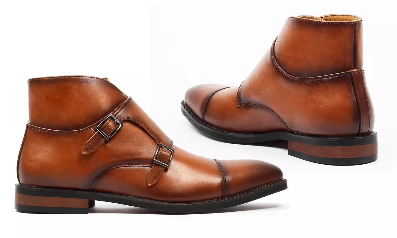 Vincent Cavallo Men's Monk Strap Dress Boots - Second Medium