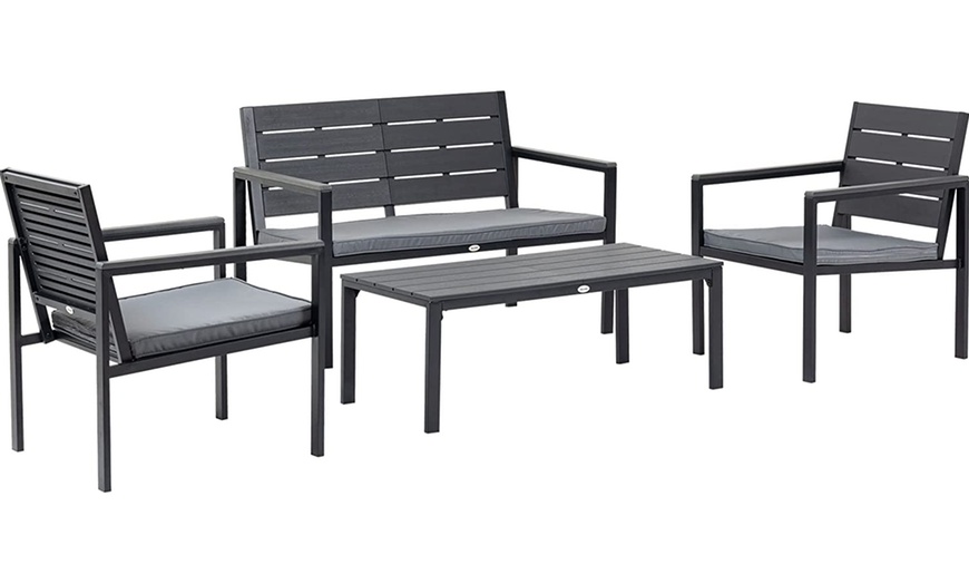 Image 4: Outsunny Steel Outdoor Furniture Set