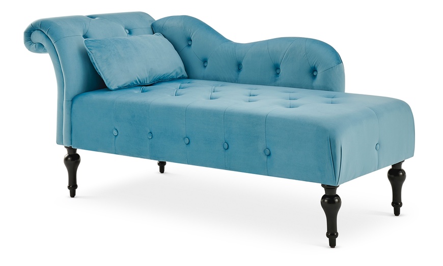 Image 6: Velvet Chaise Lounge Sofa 