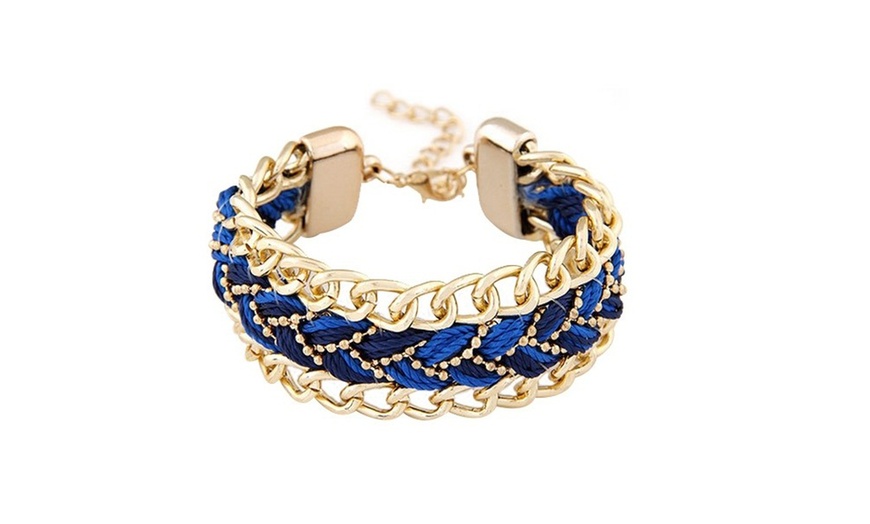 Image 4: Woven Thread Gold-Plated Bracelet