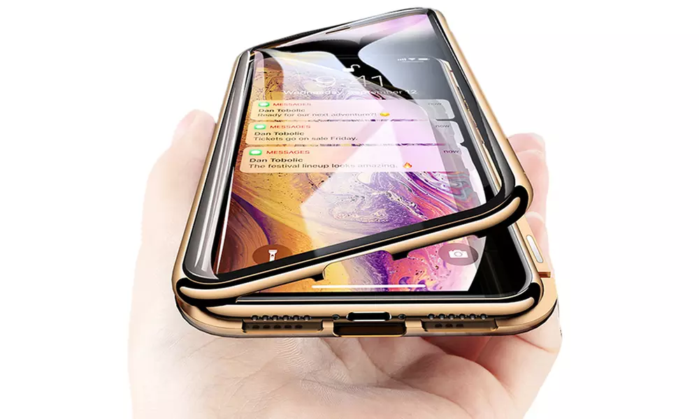 Coque arrière en verre 9H entièrement en métal à adsorption magnétique - Primary Image