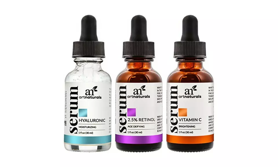Art Naturals Anti-Aging Skincare Set with Retinol, Vitamin C, and Hyaluronic Acid Serum (3-Piece) - Primary Image