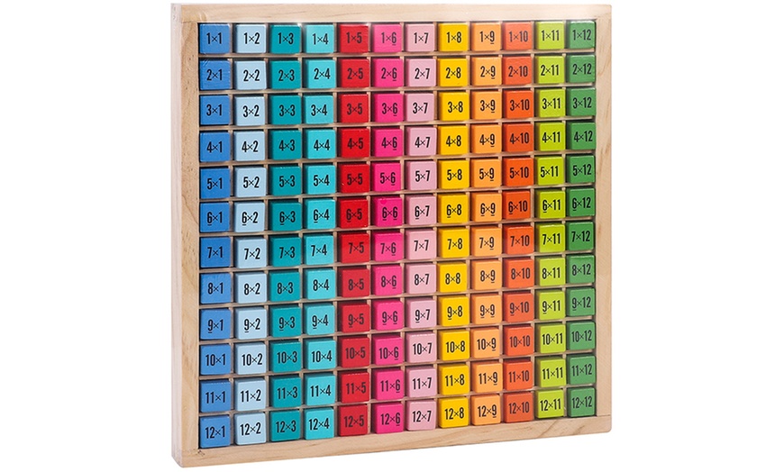 Image 2: Wooden Times Table Board