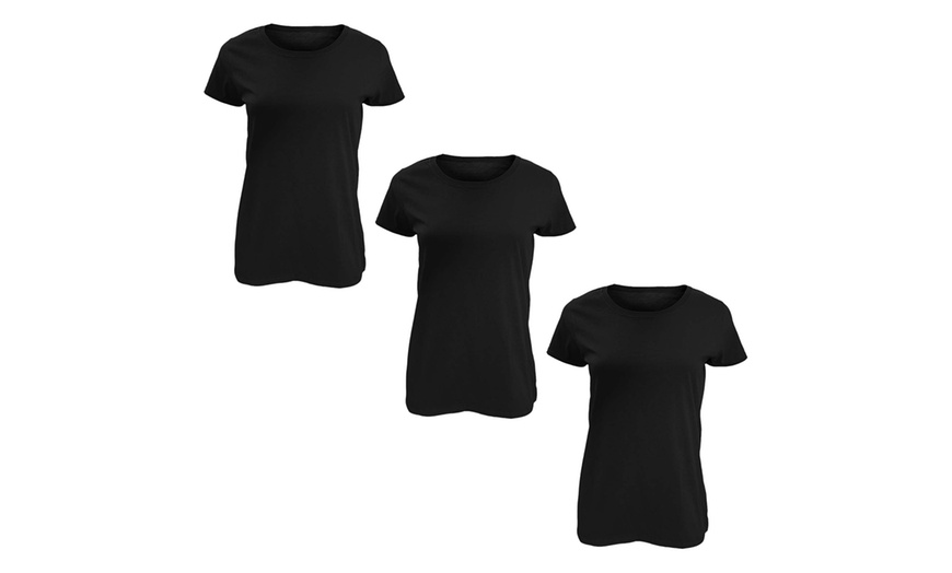 Image 2: Pack of Three Soft Cotton Basic T-Shirts