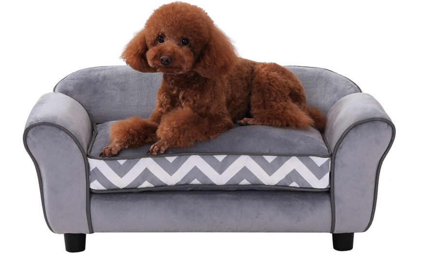 Image 2: PawHut Pet Sofa with Cushion