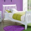 Image 2: White Sleigh Wooden Bed