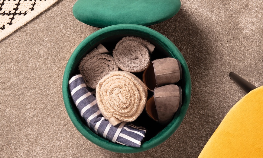 Image 14: Velvet Ottoman Storage Stool