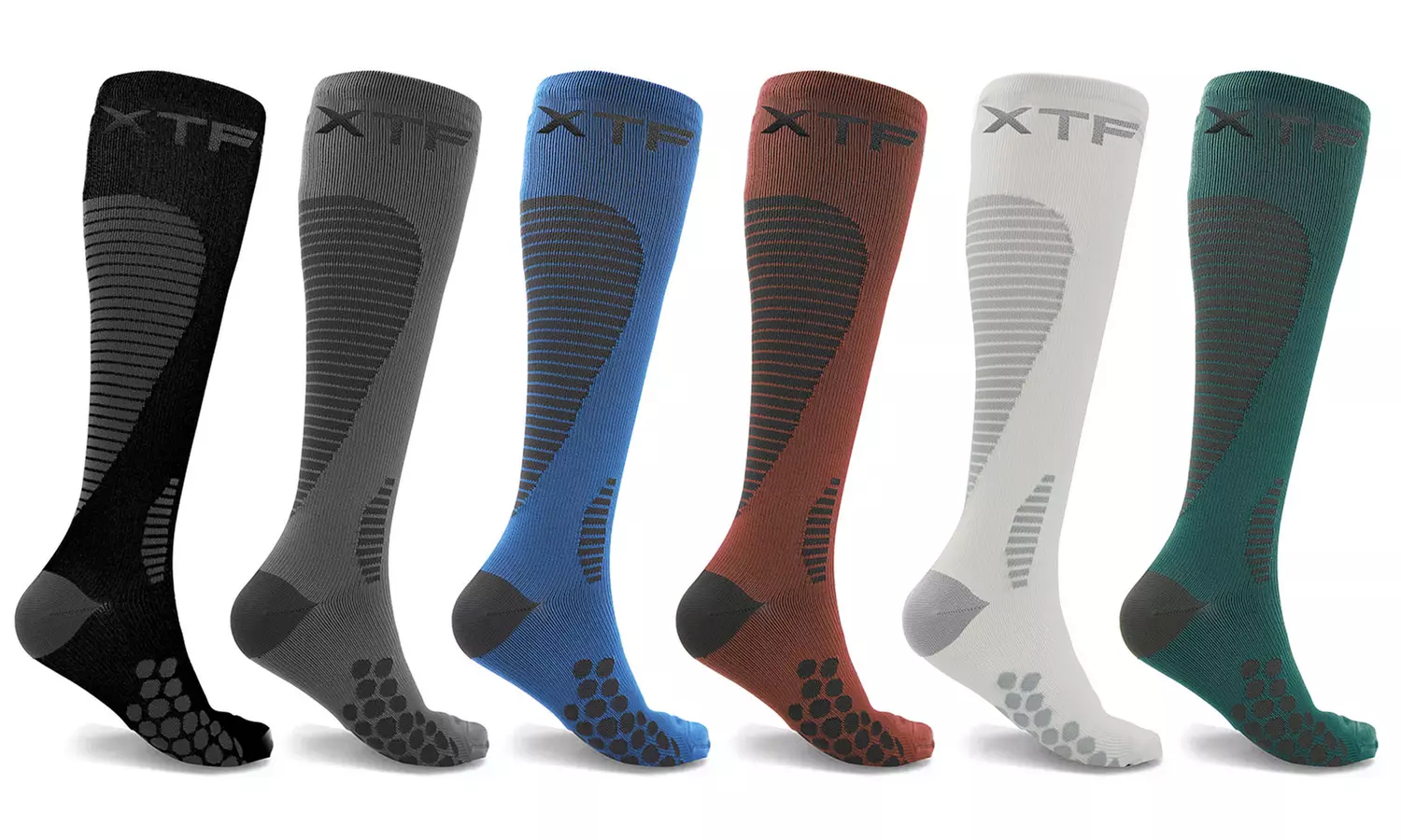 XTF Targeted Knee High Compression Socks (6 Pairs) - Primary Image
