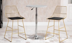 HomCom Set of Two Metal Bar Stools