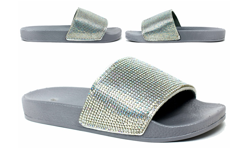 Image 2: Girl's Glitter Sliders