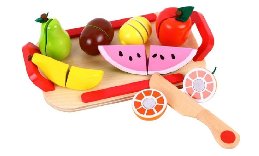 Image 3: Lelin Toy Vegetable or Fruit Cut-Up Set