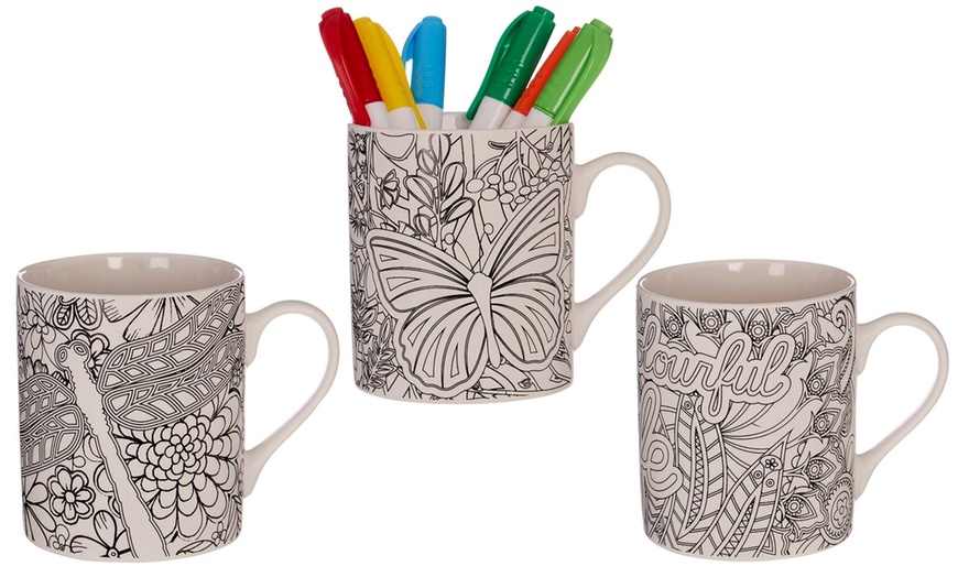 Image 1: Premier Housewares Colour-In Mug