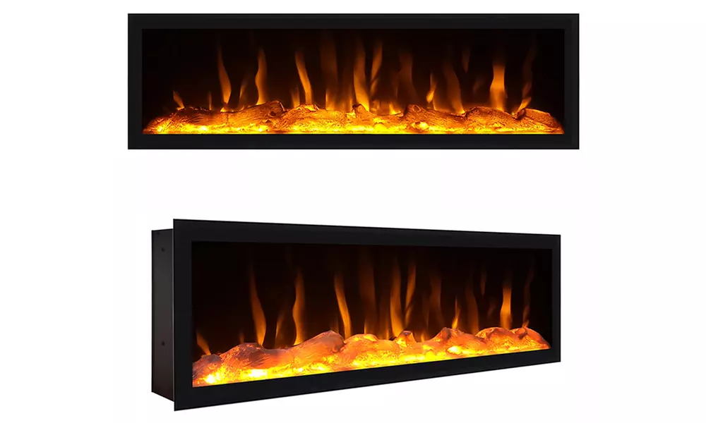 Cheminée électrique à LED avec effet de feu 3D réaliste