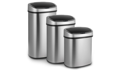 Lifa Living Sensor-Mülleimer aus Edelstahl in Silber 38, 48 oder 58 Liter