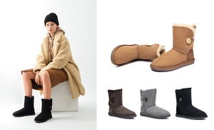 Mid Button UGG Water Resistant Boots