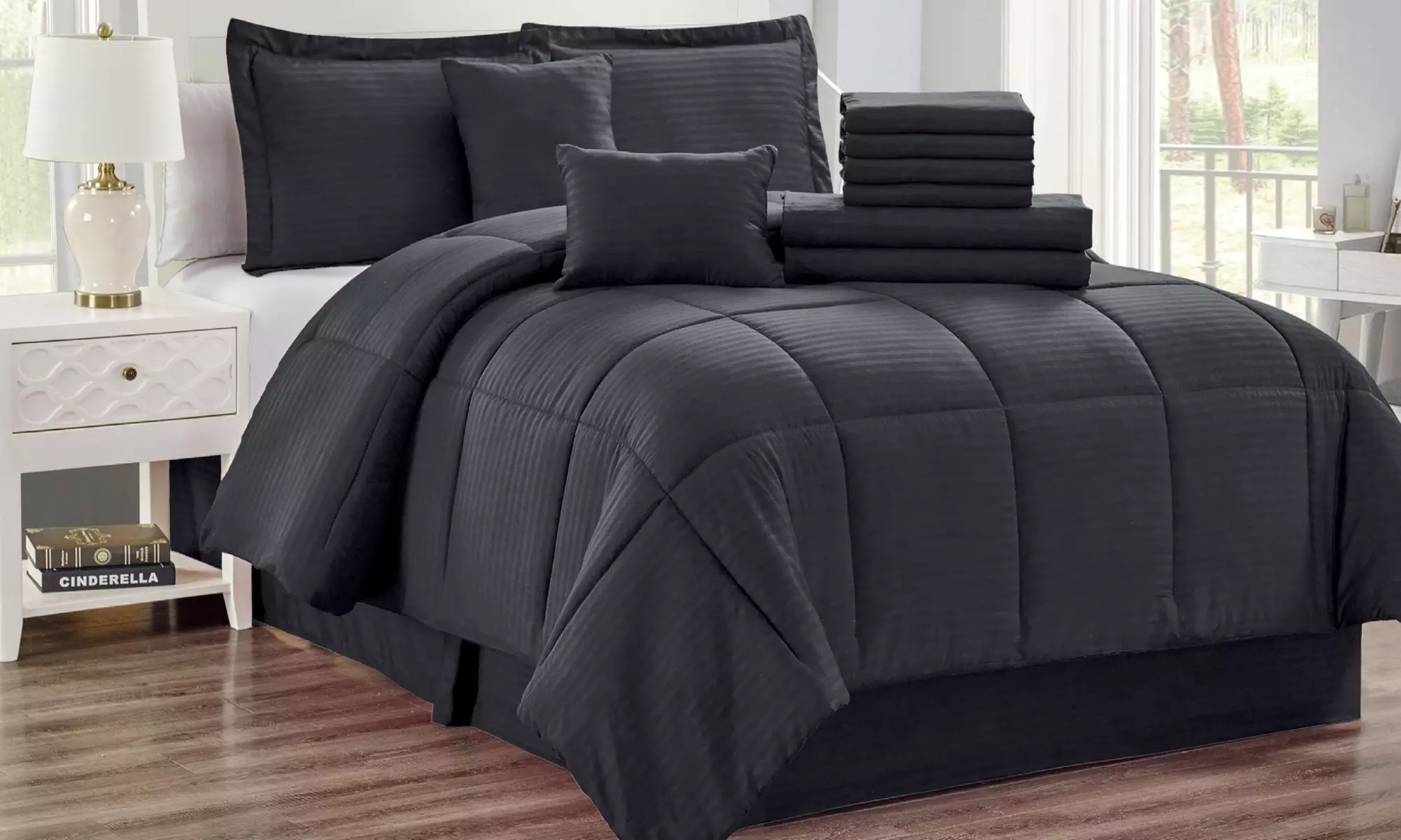 Hotel Collection Dobby Bed In A Bag Comforter Sets (9- or 12-Piece) - Primary Image