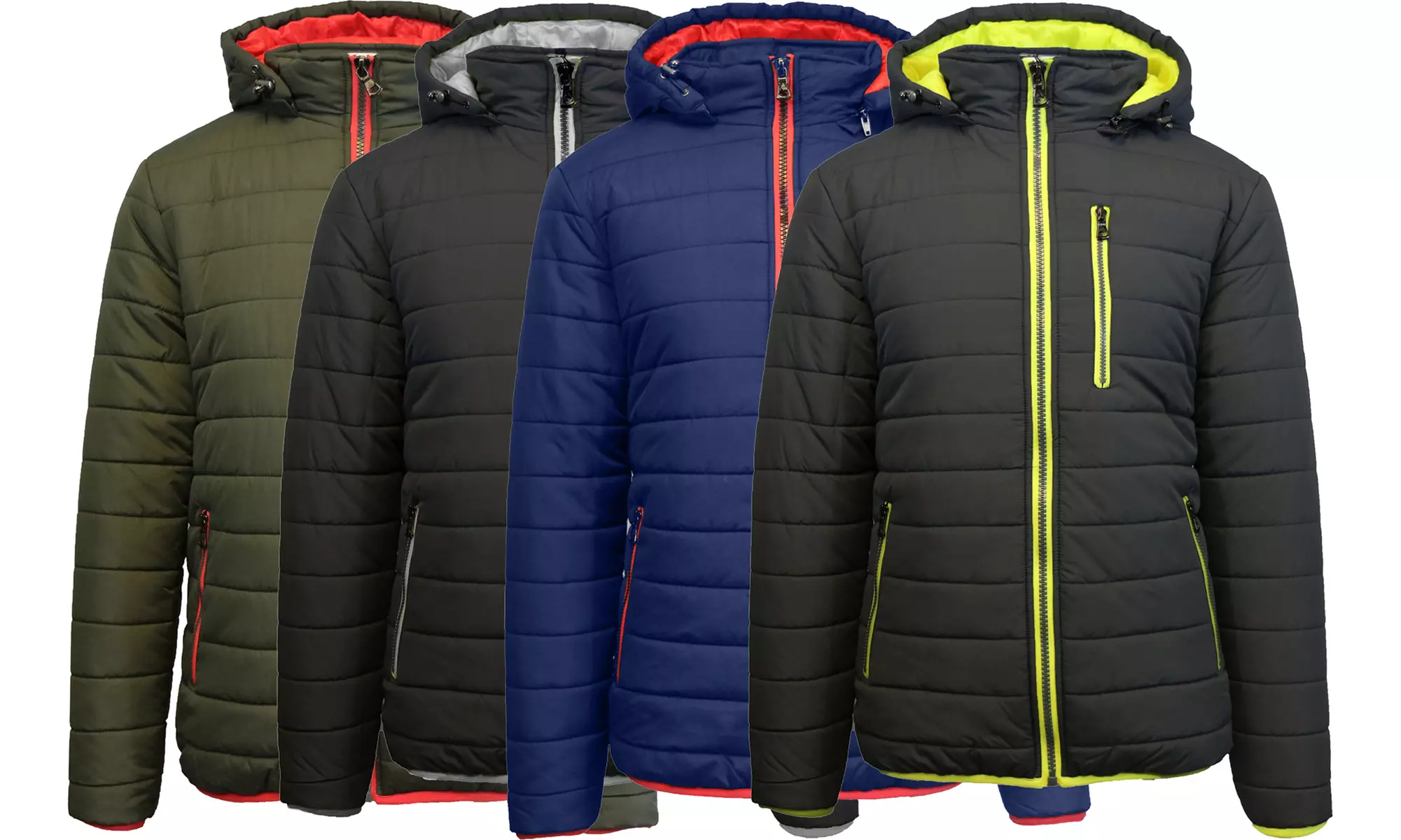 Spire by Galaxy Men's Heavyweight Puffer Jacket with Detachable Hood (S–2XL) - Primary Image