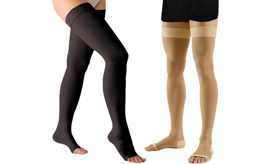 Image 5: Unisex Open-Toe Compression Socks