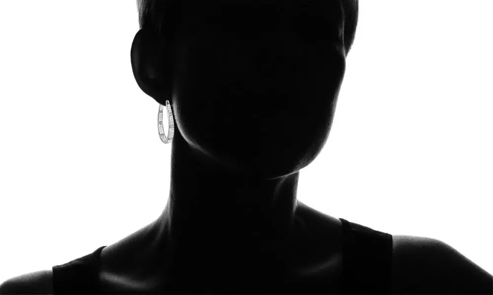 Inside Out French Lock Hoops With 2.00 CTTW Stud Made with Swarovski Crystal by Mina Bloom - Second Medium