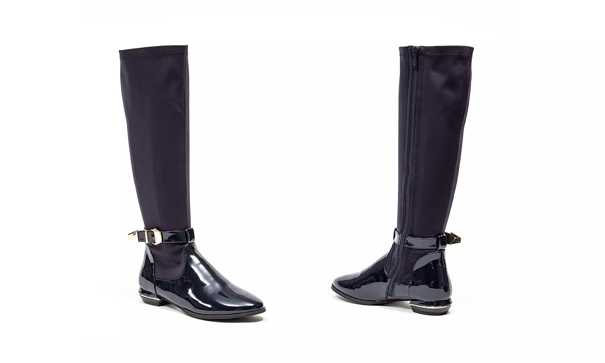 French Blu Blinky Women's Stretch Patent Riding Boots - Primary Image