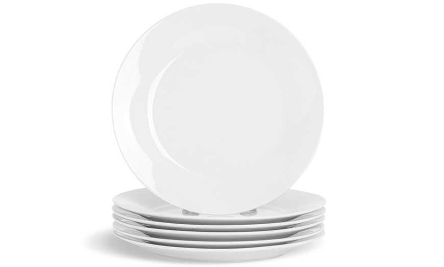 Image 9: Argon Tableware Set of 6 or 12 White Rimmed Plates