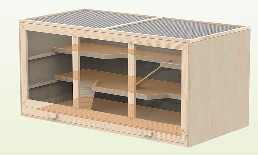 Image 4: Pawhut Wooden Hamster Cage