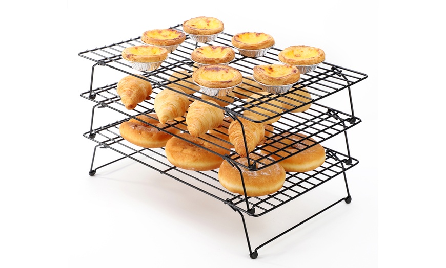 Image 1: Three-Tier Non-Stick Cake Cooling Tray