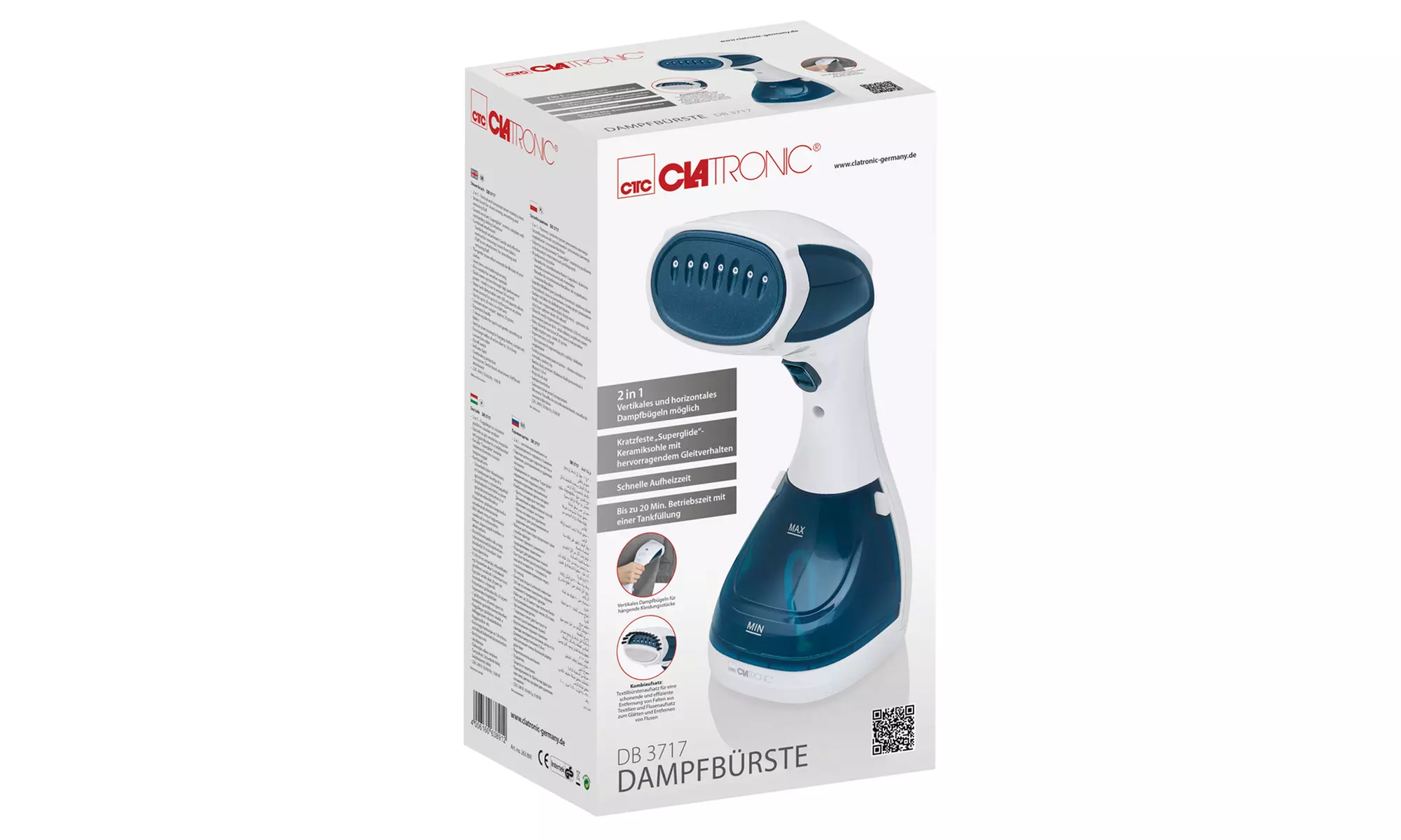 Sistema de planchado a vapor vertical y horizontal, de Clatronic