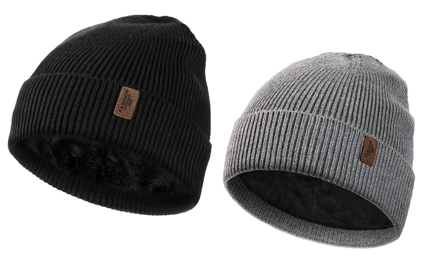 Image 10: Gorro de invierno cálido y elástico