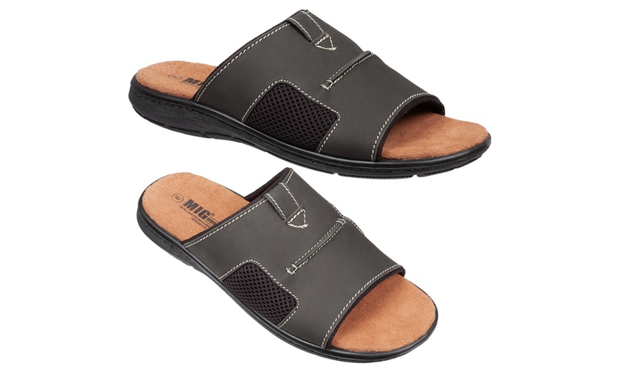 Image 7: Men's Slip-On Leather Sandals