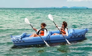 Two-Seater Inflatable Kayak with Aluminium Paddle and Air Pump